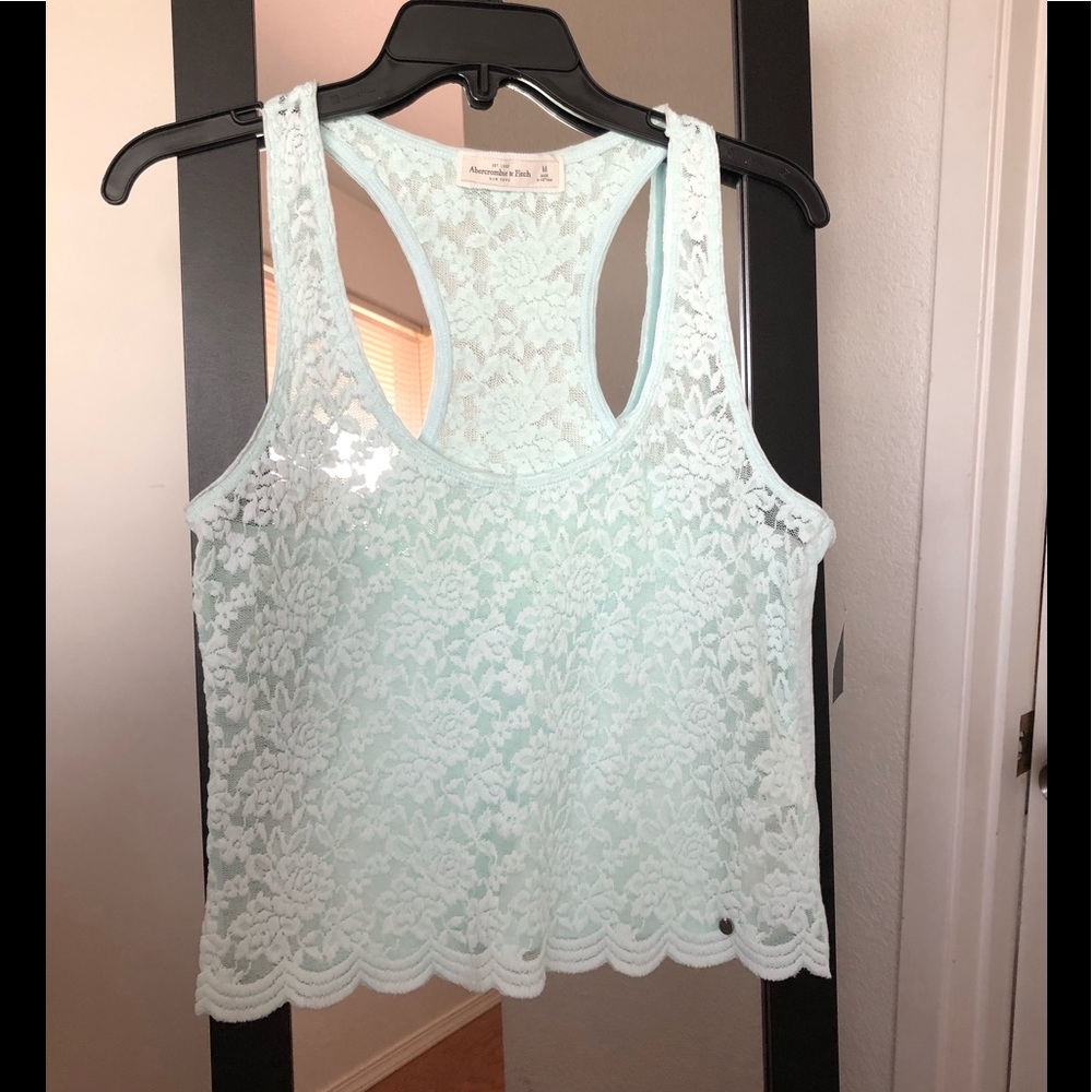 Abercrombie lace top 🌸 light blue color